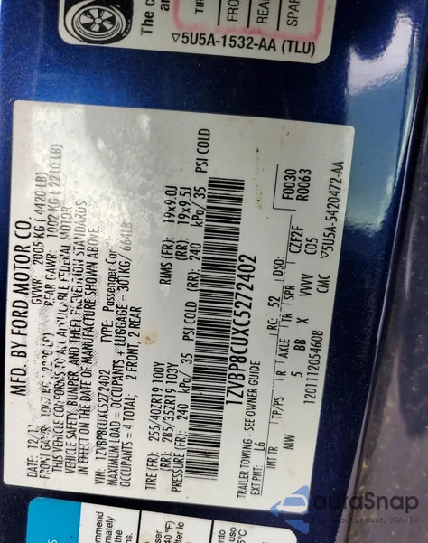 2012 Ford Mustang Boss 302 z USA, uszkodzony, nr VIN 1ZVBP8CUXC5272402